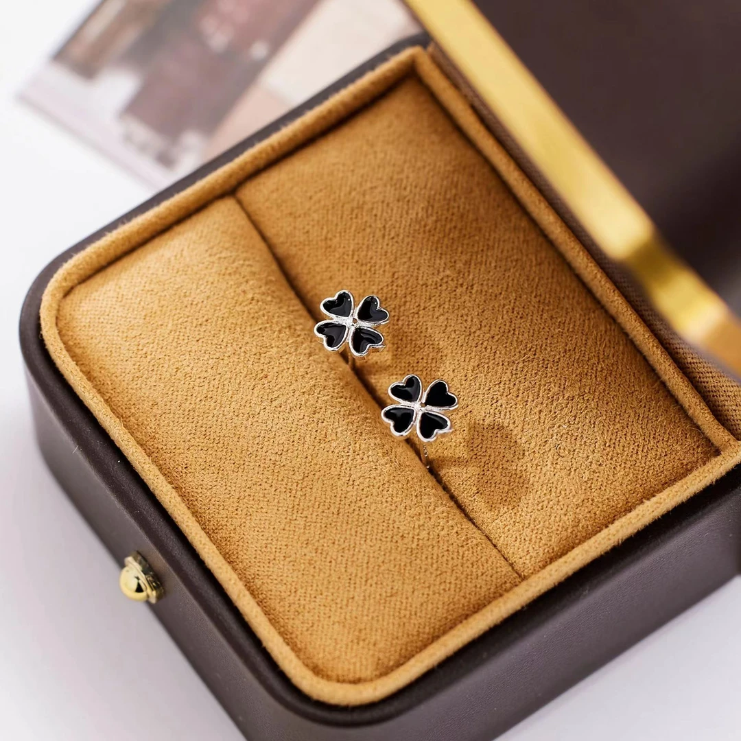 足银耳饰 990四叶草花瓣耳钉轻奢时尚设计百搭耳饰29333