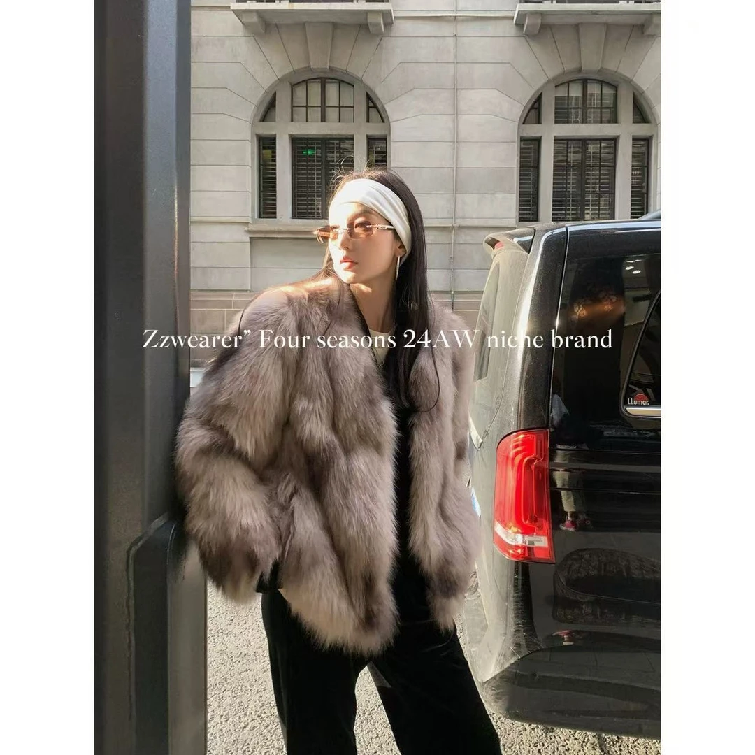 Zzwearer“C位千金”wxz229285冬季新款时髦仿狐狸毛环保草外套女