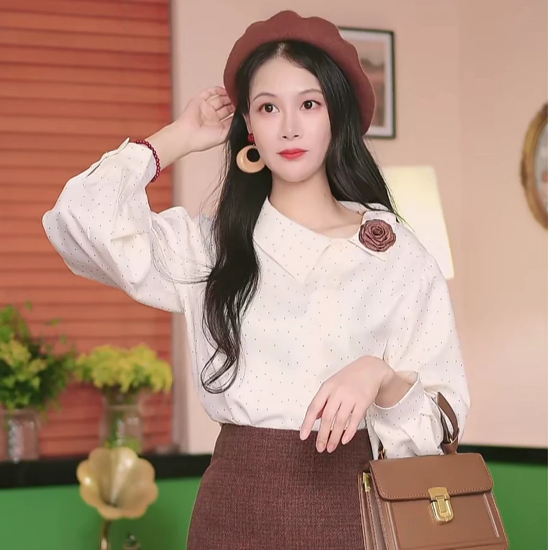 佳佳【微光萤火】早秋长袖衬衫女百搭气质时尚上衣