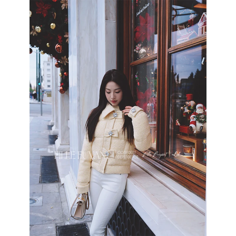 AILIER“可露丽”冬季新款【90新国标白鹅绒】气质高级百搭暖和羽绒服