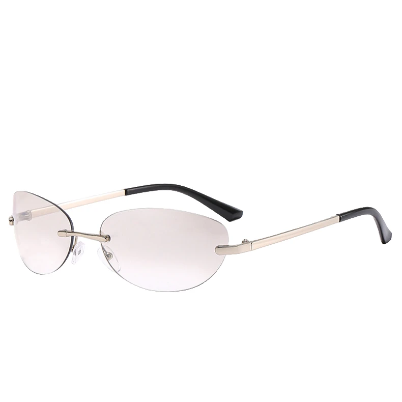 欧美风Y2K辣妹甜酷太阳眼镜男女复古无框圆眼镜时尚个性水银墨镜