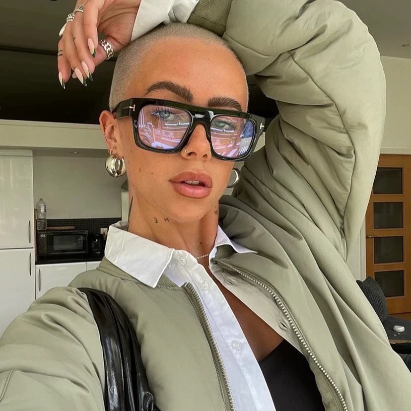 大方框T家眼镜架配度数遮脸ins网红同款素颜平光镜凹造型防蓝光酷