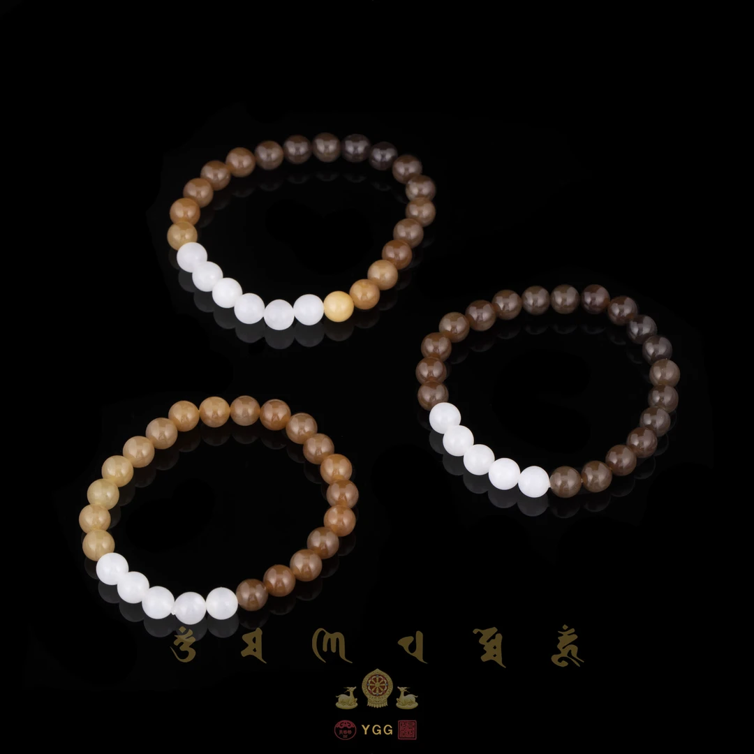 员格格/和田玉渐变糖玉白玉手串/UHOC23191（多颜色/多样性发其一）