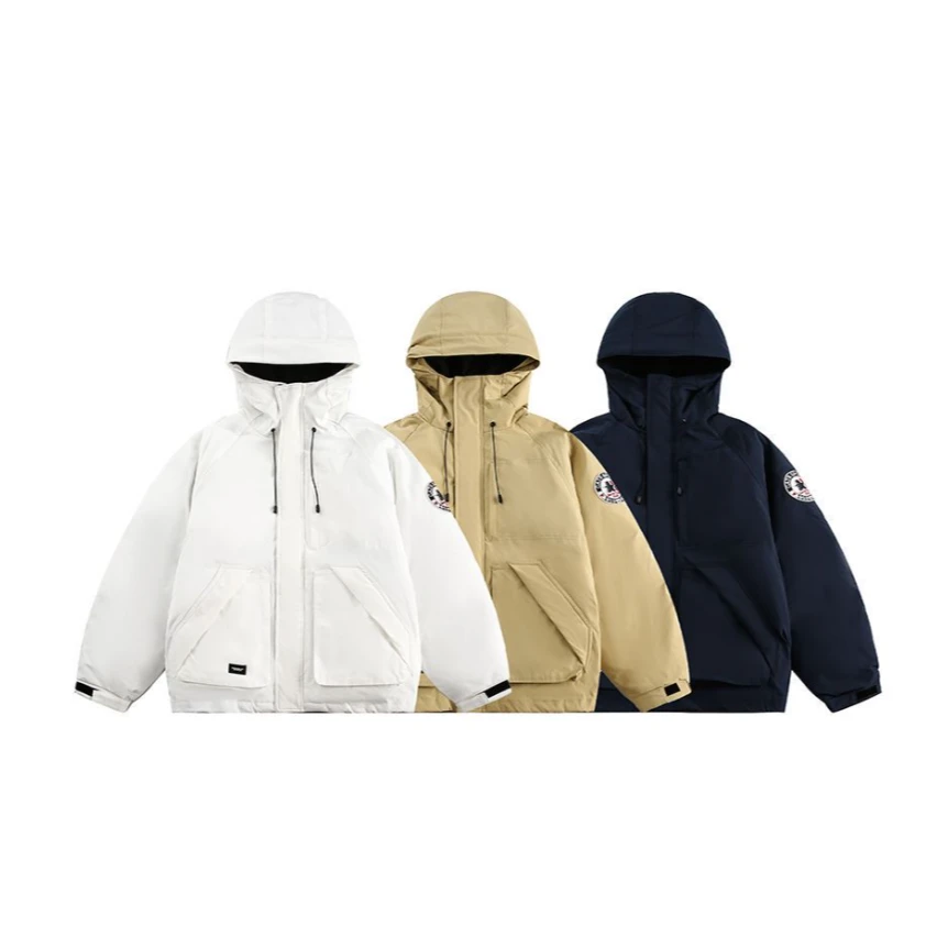 lemanism重工可拆卸大毛领连帽派克服户外棉服情侣款外套