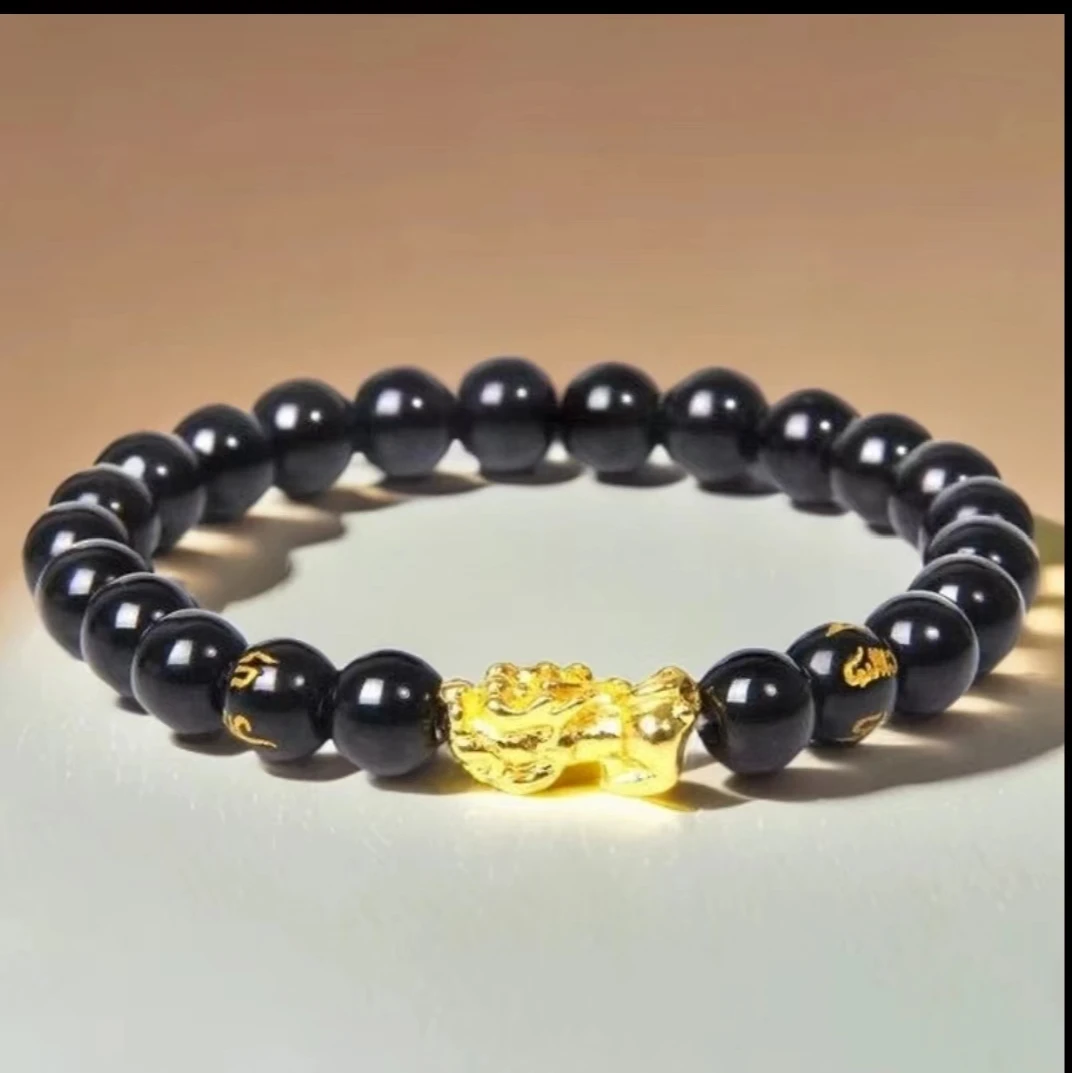 精美黑色珠貔貅手工DIY串珠到手1个TQJ