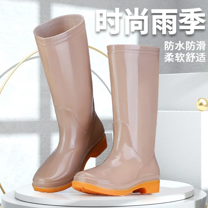 高筒农用女士雨鞋中筒牛筋底耐磨长筒雨靴厨房防油耐酸碱胶鞋水鞋