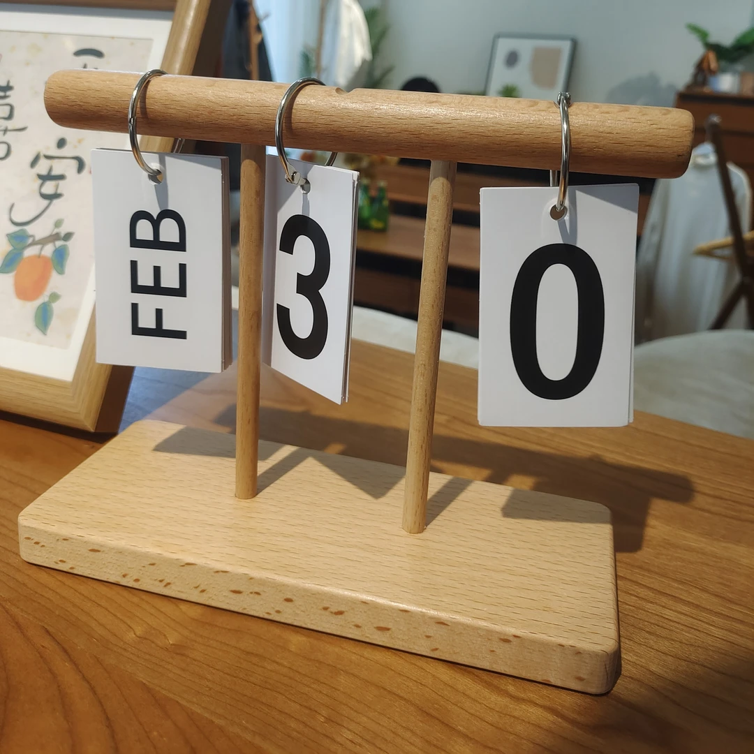 ins创意台历木质日期翻页日历卧室客厅家居桌面装饰品拍照小摆件1