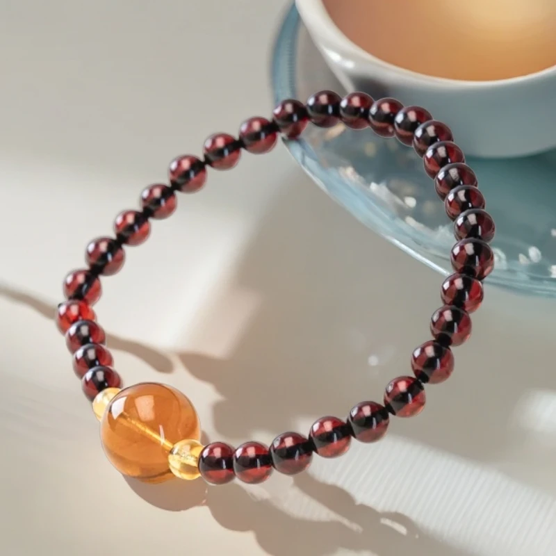 天然血珀手链 血珀单圈手串 5mm 时尚百搭女款送闺蜜