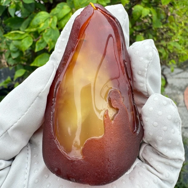 假一赔十，天然琥珀蜜蜡吊坠，悟道吊坠，蜜蜡原皮雕刻原石，105