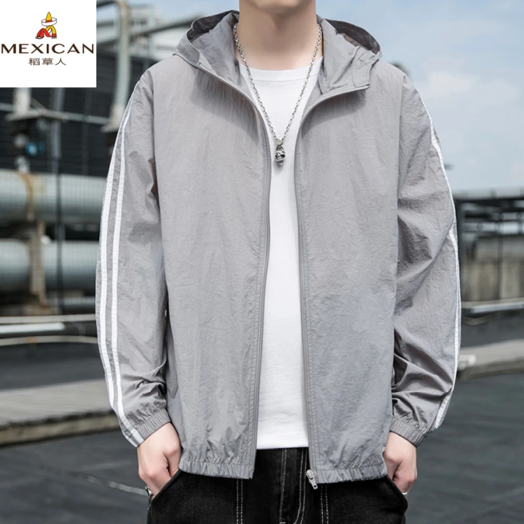 Mexican/稻草人户外防晒衣男款休闲钓鱼透气夏季凉感速干连帽潮流