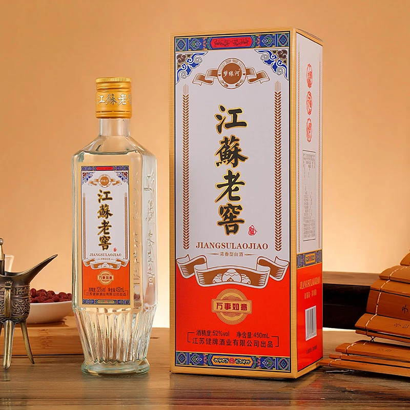 知福江苏老窖浓香型白酒纯粮固态优级口粮酒52度450ml