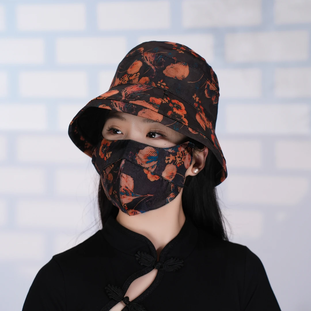 M3香云赫本帽龟裂纹2024新款时尚百搭双面可戴防晒帽遮阳帽女士