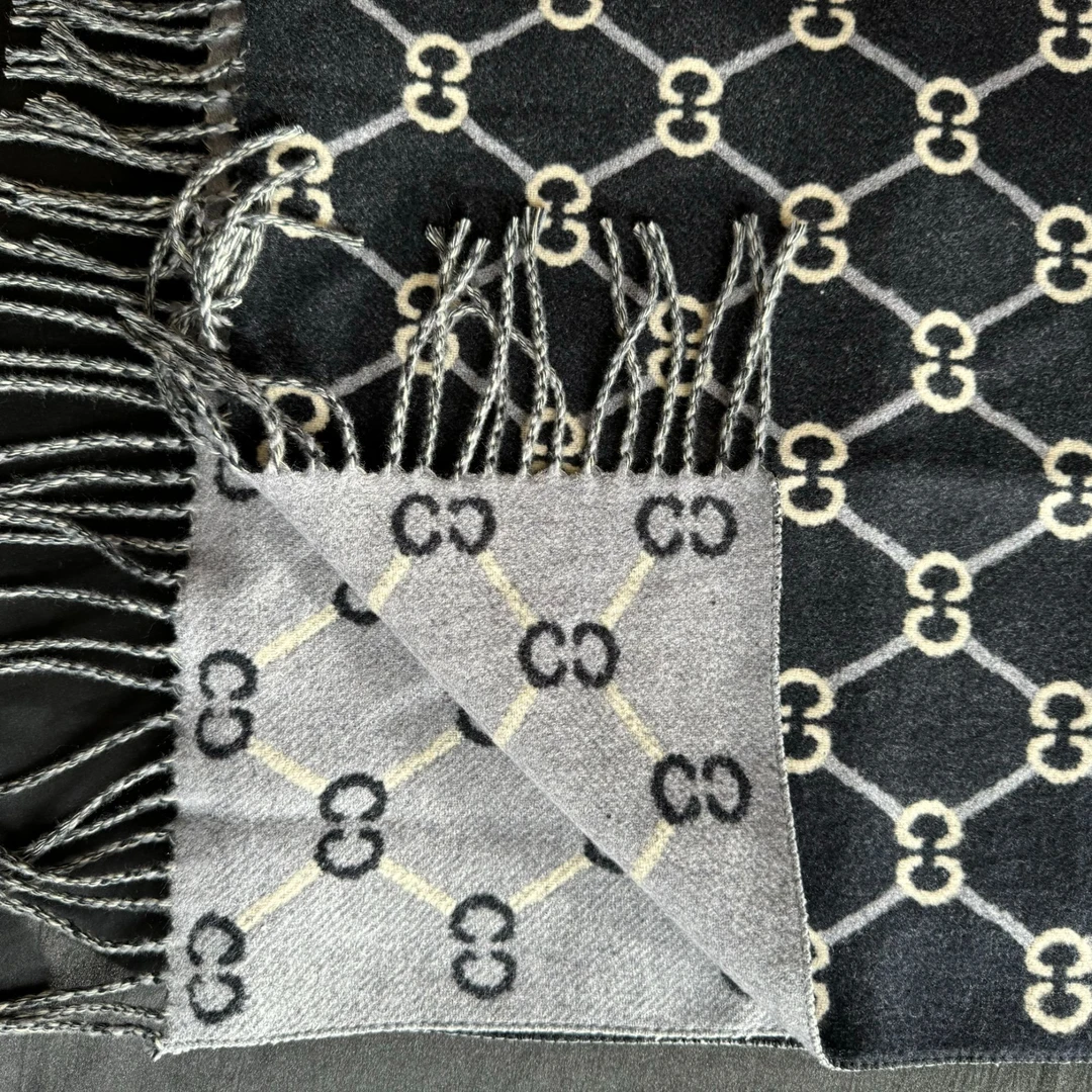 C809羊绒真丝70*180秋冬长巾轻奢气质百搭时尚复古围巾披肩丝巾女