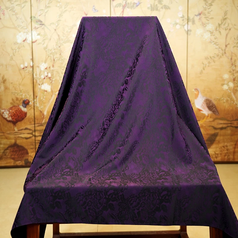 C691【蜀锦-紫】140*140高端香云丝巾双面紫色围巾提花女士百搭披肩