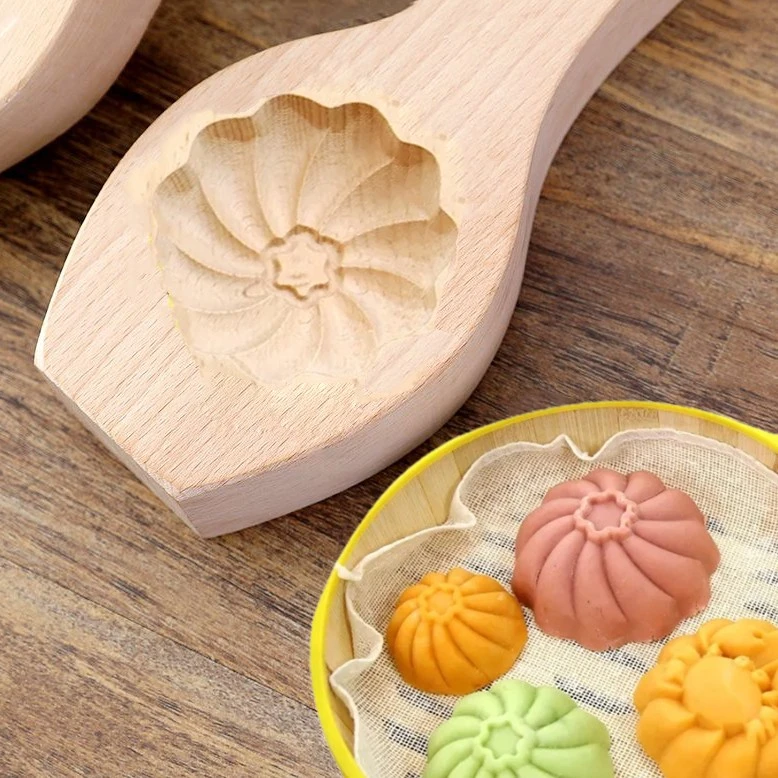 厨房做包包子手工花样馒头模具实木质面食糕点月饼烘培小笼包印具