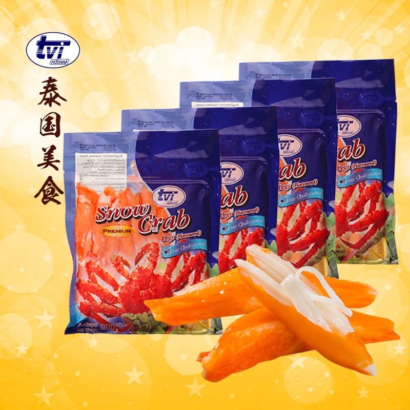 TVI泰国零食健身即食蟹肉棒寿司沙拉力二味雪蟹腿手撕模拟蟹柳棒