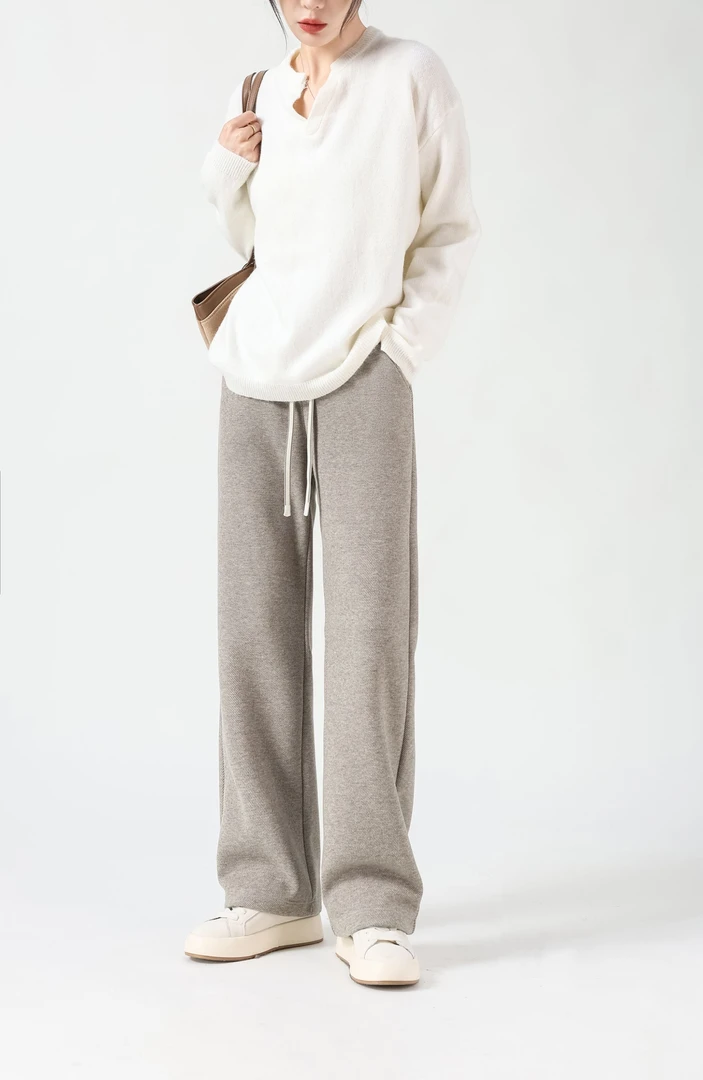 秋冬新款加绒窄版阔腿裤直筒裤子显瘦加绒加厚保暖时尚百搭宽松