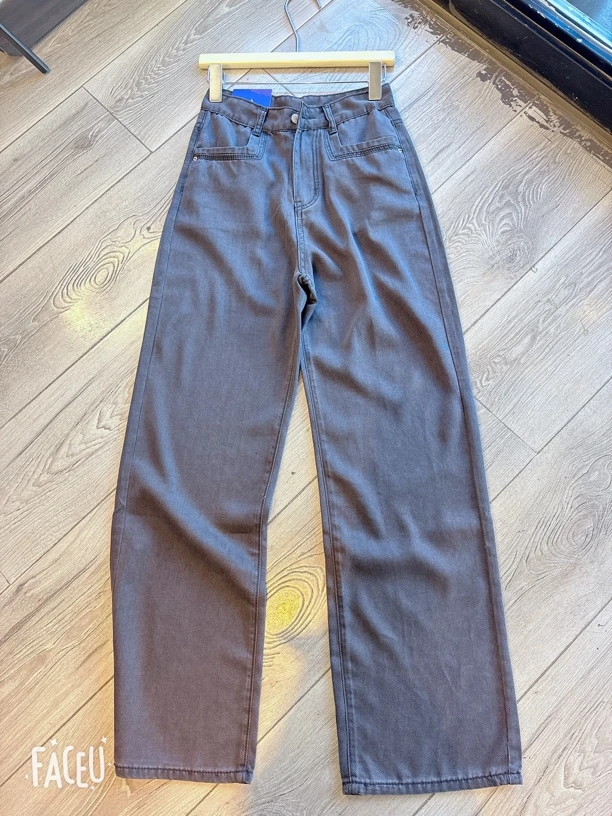 裤子高腰直筒夏季宽松纯色