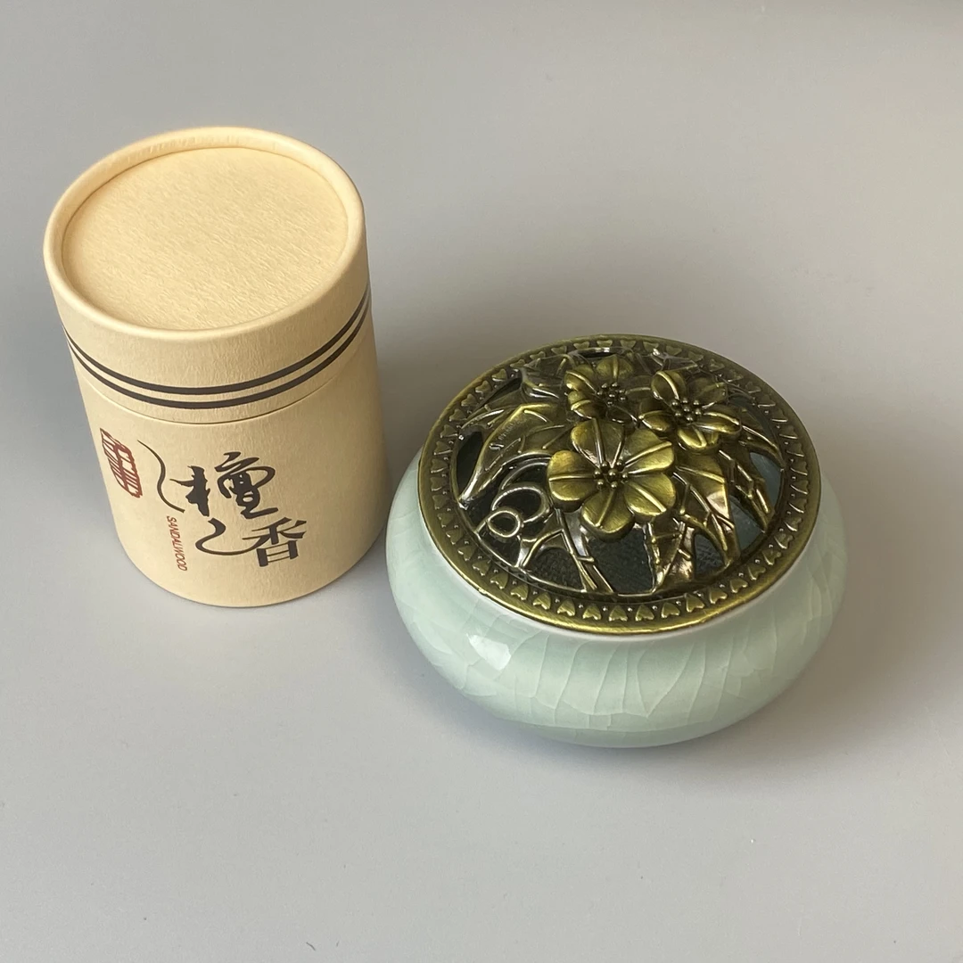 家用冰裂香炉熏香复古工艺卧室客厅摆件