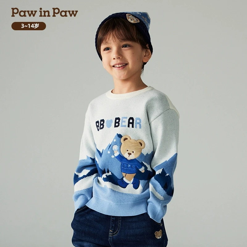 PawinPaw卡通小熊 秋冬新款圆领毛衣针织衫舒适保暖PCKAE4T13M