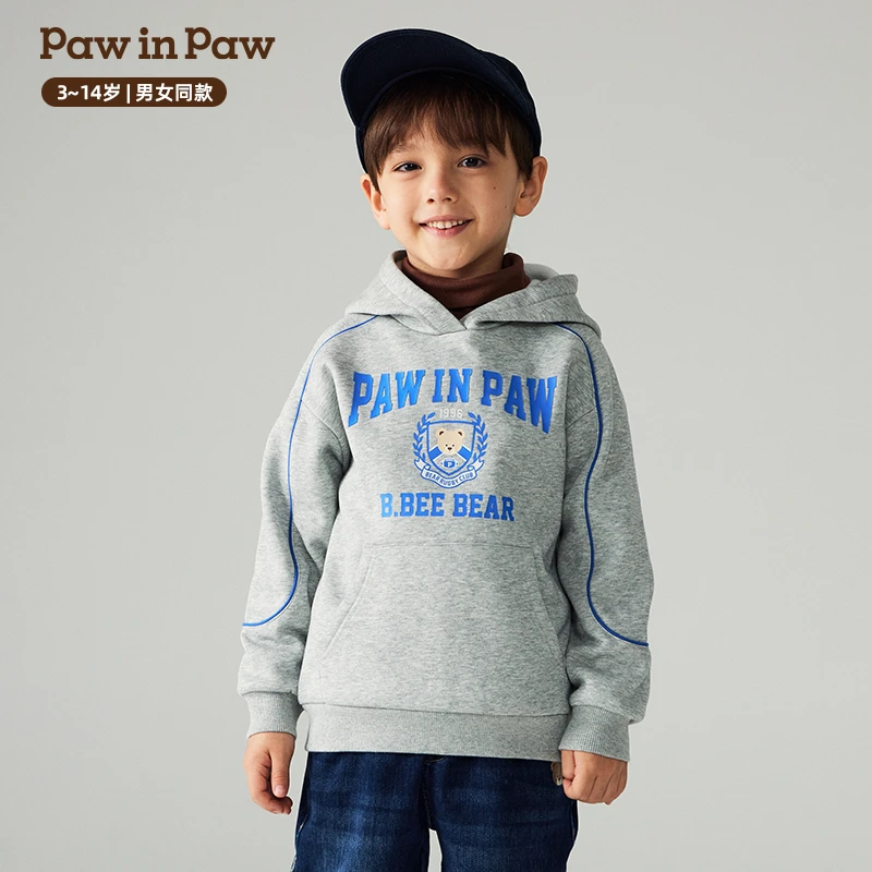 PAWINPAW卡通小熊童装 秋冬新款男女童连帽蓄热卫衣PCMAE4T36E