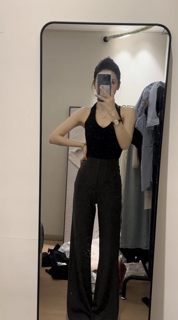 「小富精选」气质显瘦挂脖背心网红款百搭