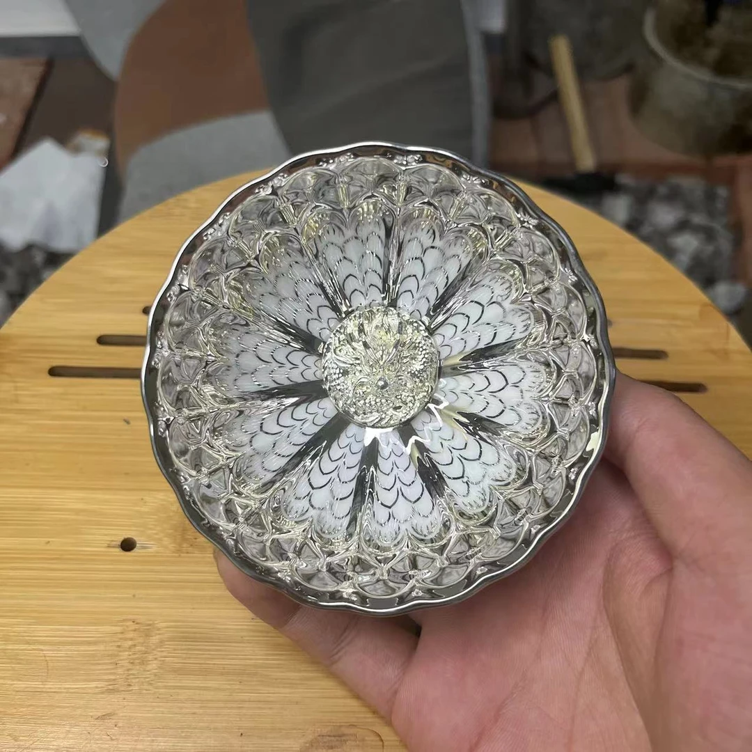 手工茶器 冰清玉洁盘龙主人杯