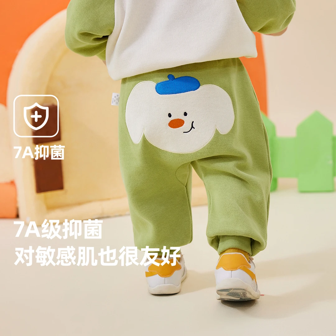宝宝休闲屁屁裤春款男童卡通束脚裤春秋婴儿长裤BTG114ACK343