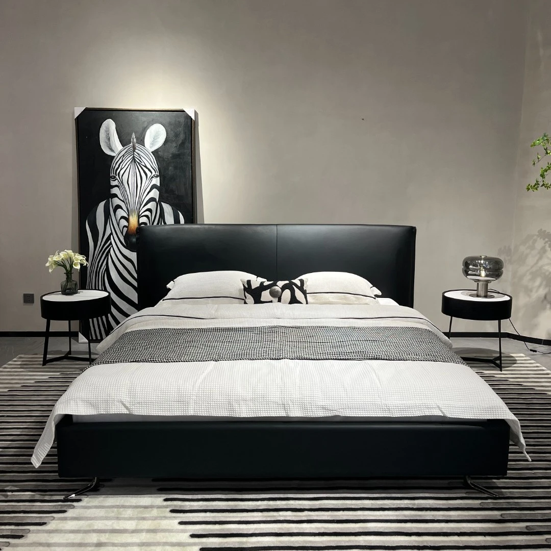 【香奈儿床】意式极简2023大师设计主卧室婚床双人床简约软包大床