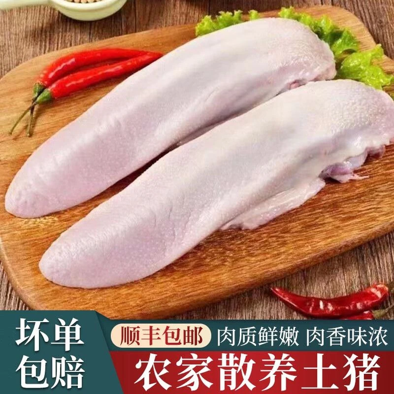 新鲜猪舌头土猪口条现杀速冻烧烤卤味食材2只超新鲜精选