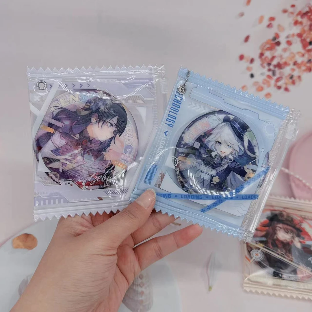 3d动感裸眼光栅吧唧75mm送链子保护套芙宁娜散兵胡桃钟离雷电将军