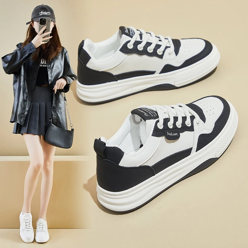 【熊猫款】低帮软真皮2025春秋季轻便小白鞋女休闲百搭时尚女鞋KS
