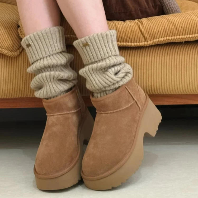 【小陈姐宠粉】2025年新款人鱼短靴皮毛一体雪地靴厚底保暖短靴中跟