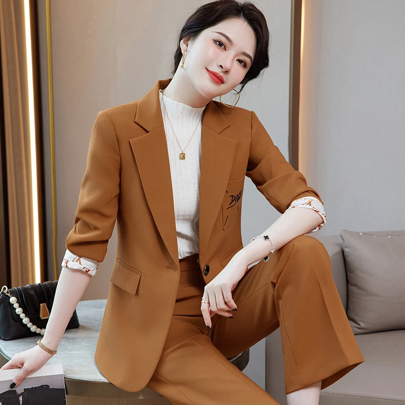小个子洋气女神范修身韩版名媛春秋显瘦气质时尚休闲西服职业套装