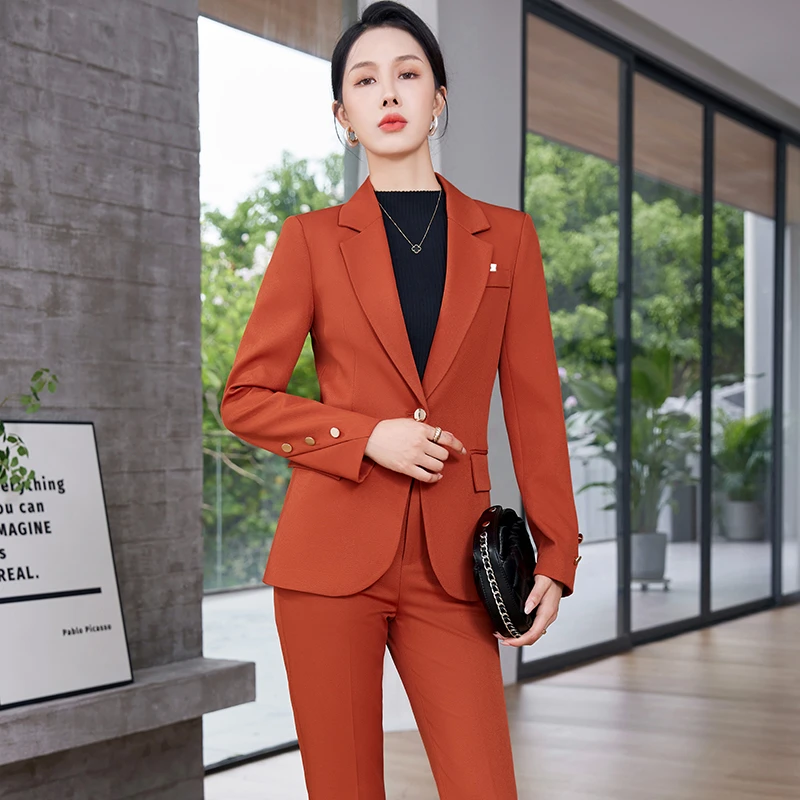 焦糖色西装外套女2025春新款气质高级感西服职业套装女正装工作服