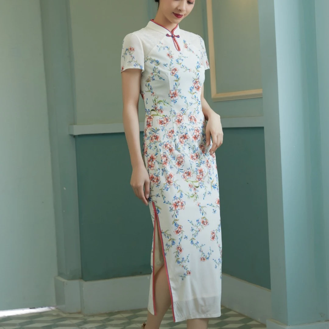29400【清香宜人】夏季修身日常印花时尚改良显瘦高端中式旗袍