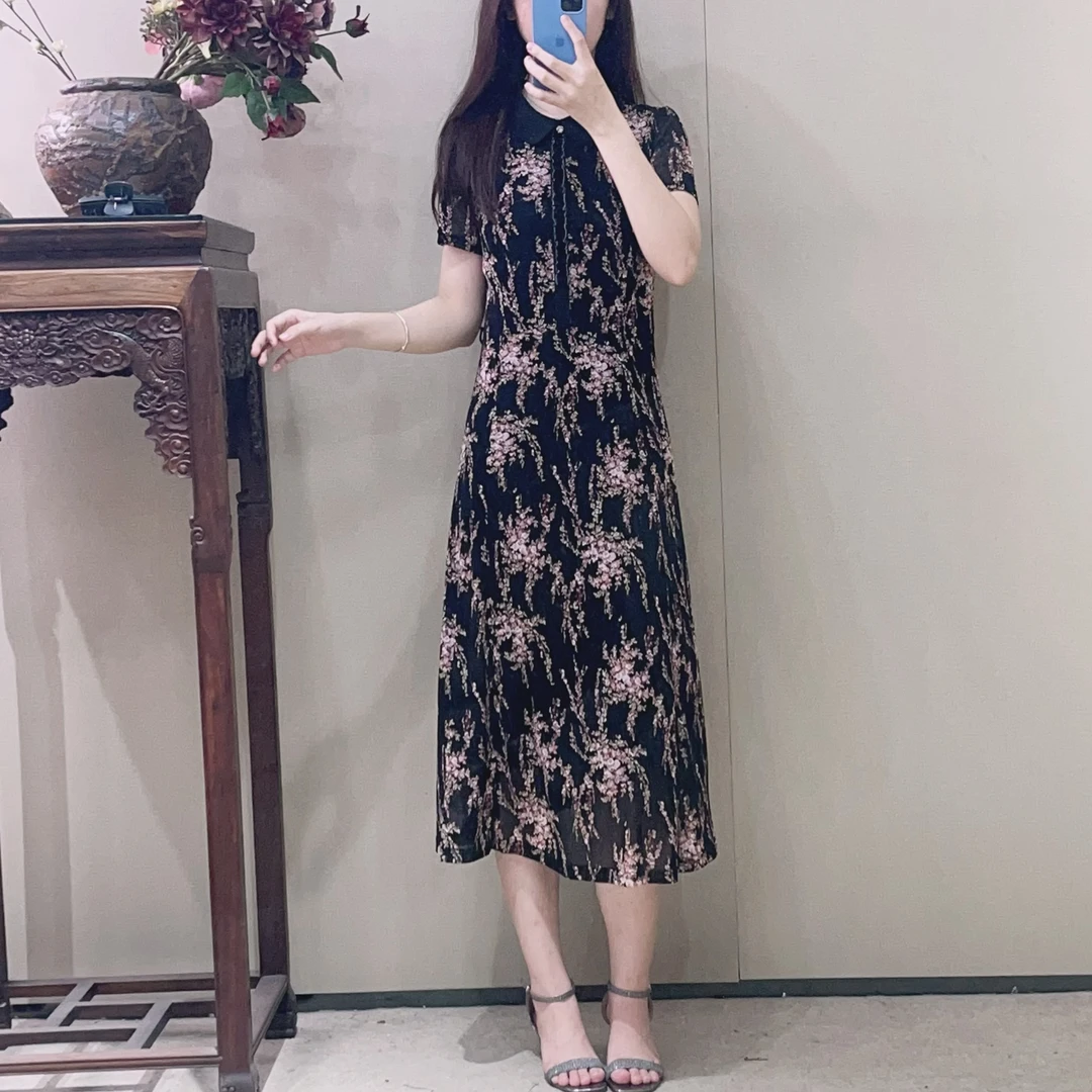 006 -【松烟入墨】夏季新款透气宽松遮肚子日常弹力显瘦连衣裙