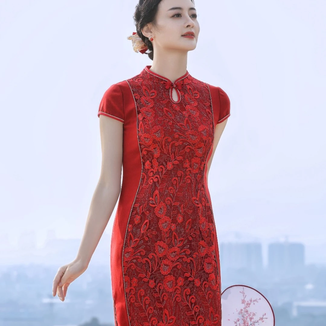 31433新款女中国风复古日常修身高定旗袍