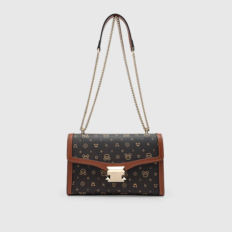 HONGU/红谷经典印花单肩包