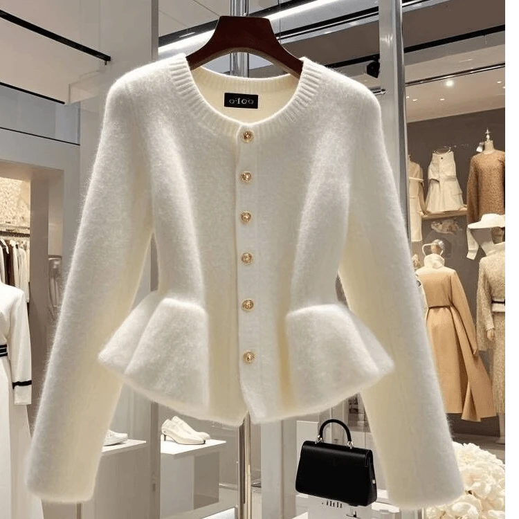 小香风毛衣开衫女高端设计感小众上衣气质收腰针织衫外套2025秋冬