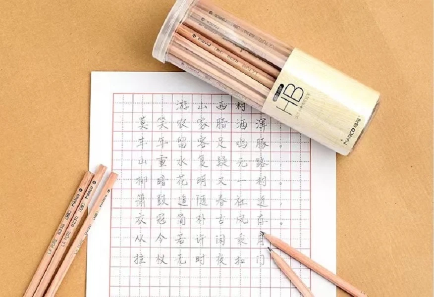 M0081马克50支HB原木桶装铅笔