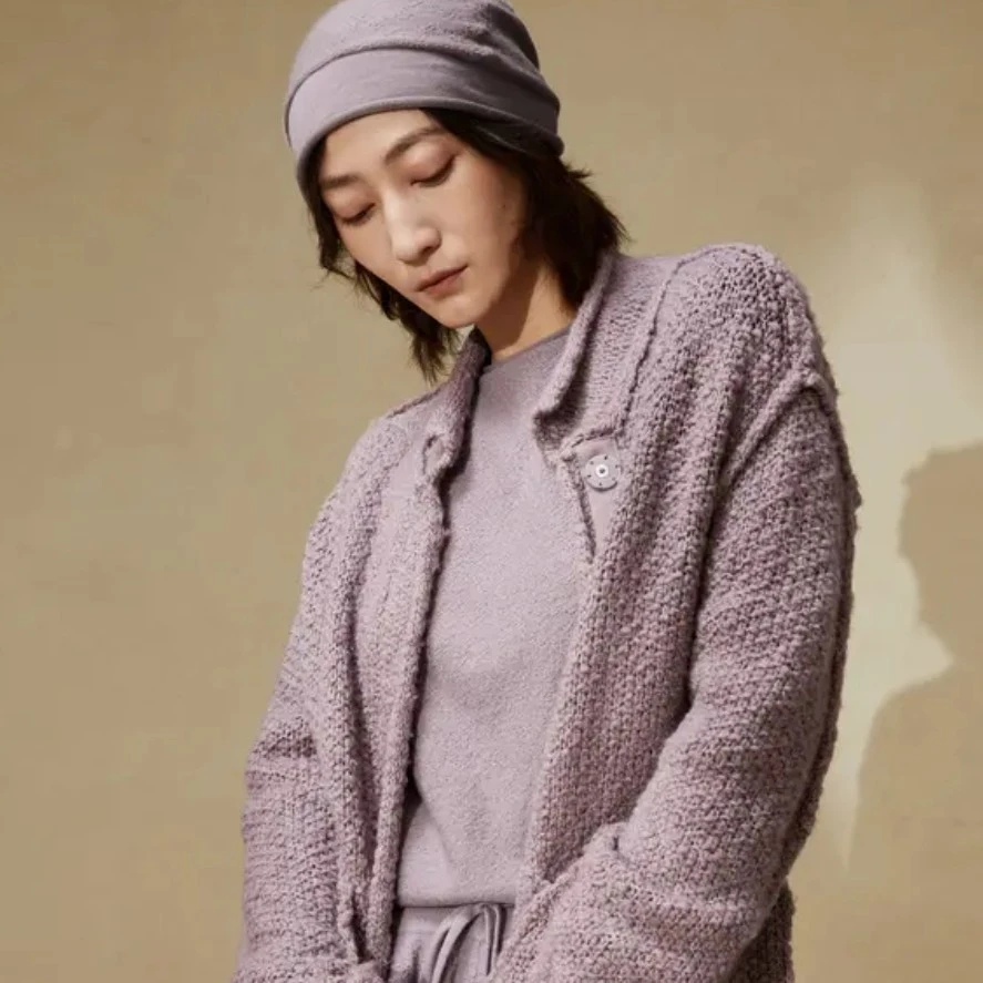 EXCEPTION例外毛针织衫落肩插袋设计保暖羊毛开衫外套AB23-W2A03