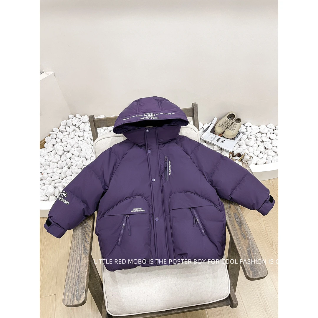 【现现】童装儿童90白鸭羽绒服2024冬季新款男童外套MMY841140