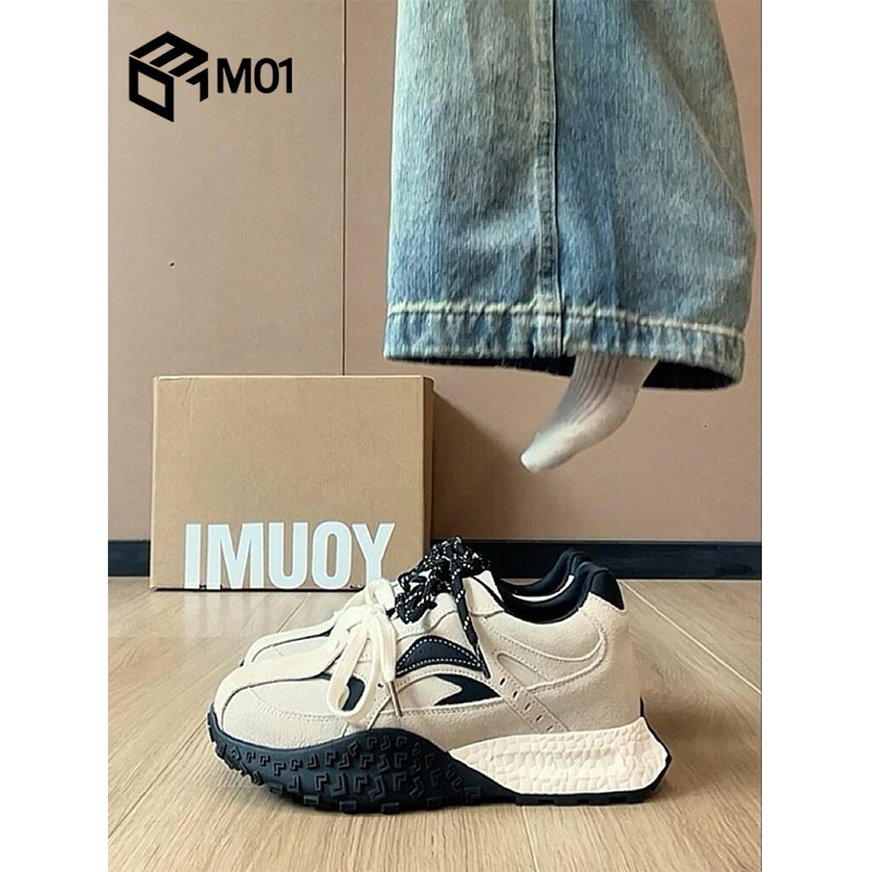 M01小众6cm内增高德训鞋鞋子女2025新款厚底运动休闲阿甘老爹鞋