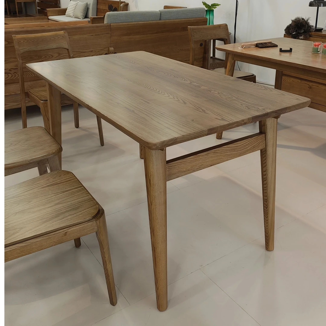 【全榫卯长方桌】全实木餐桌小户型白蜡木饭桌子简约原木餐桌椅组合