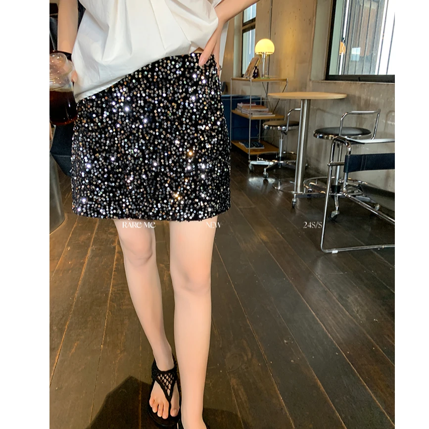 【繁星】RARE ME夏季新款亮片BlingBling半身裙小众时髦短裙女
