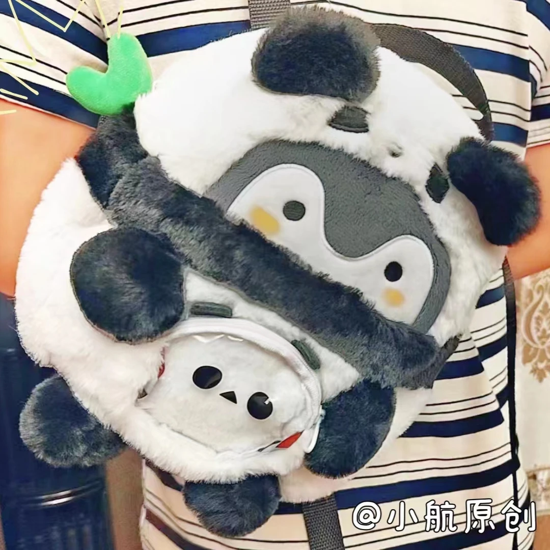 众琛叔叔熊猫企鹅双肩包时尚女可爱骑行包卡通公仔毛绒迷你小包