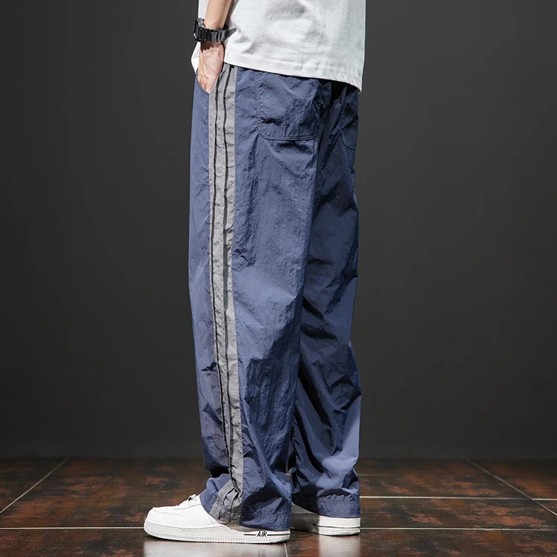 冰丝男士裤子夏季薄款休闲裤直筒宽松男生胖子大码速干运动裤男裤