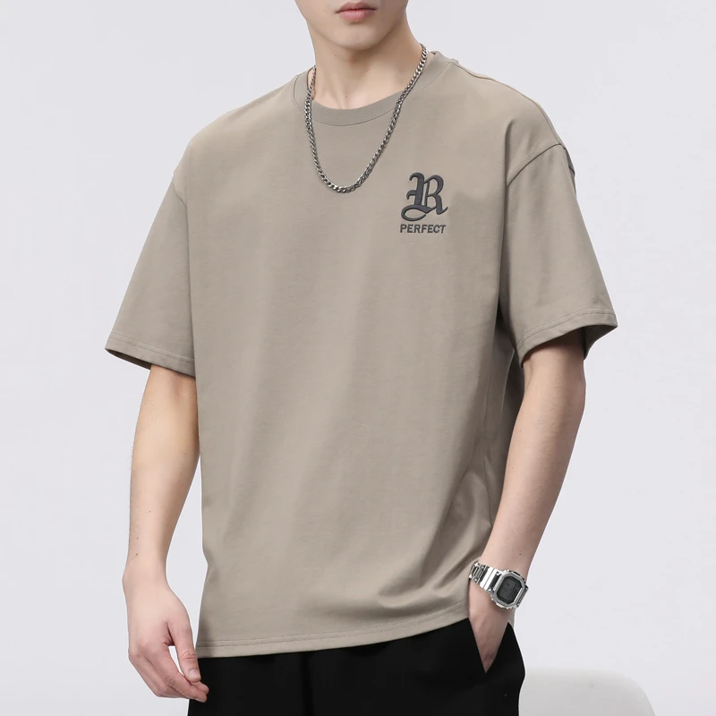 男士短袖T恤男款夏季爆款新款高档休闲纯棉凉感薄款百搭简约上衣