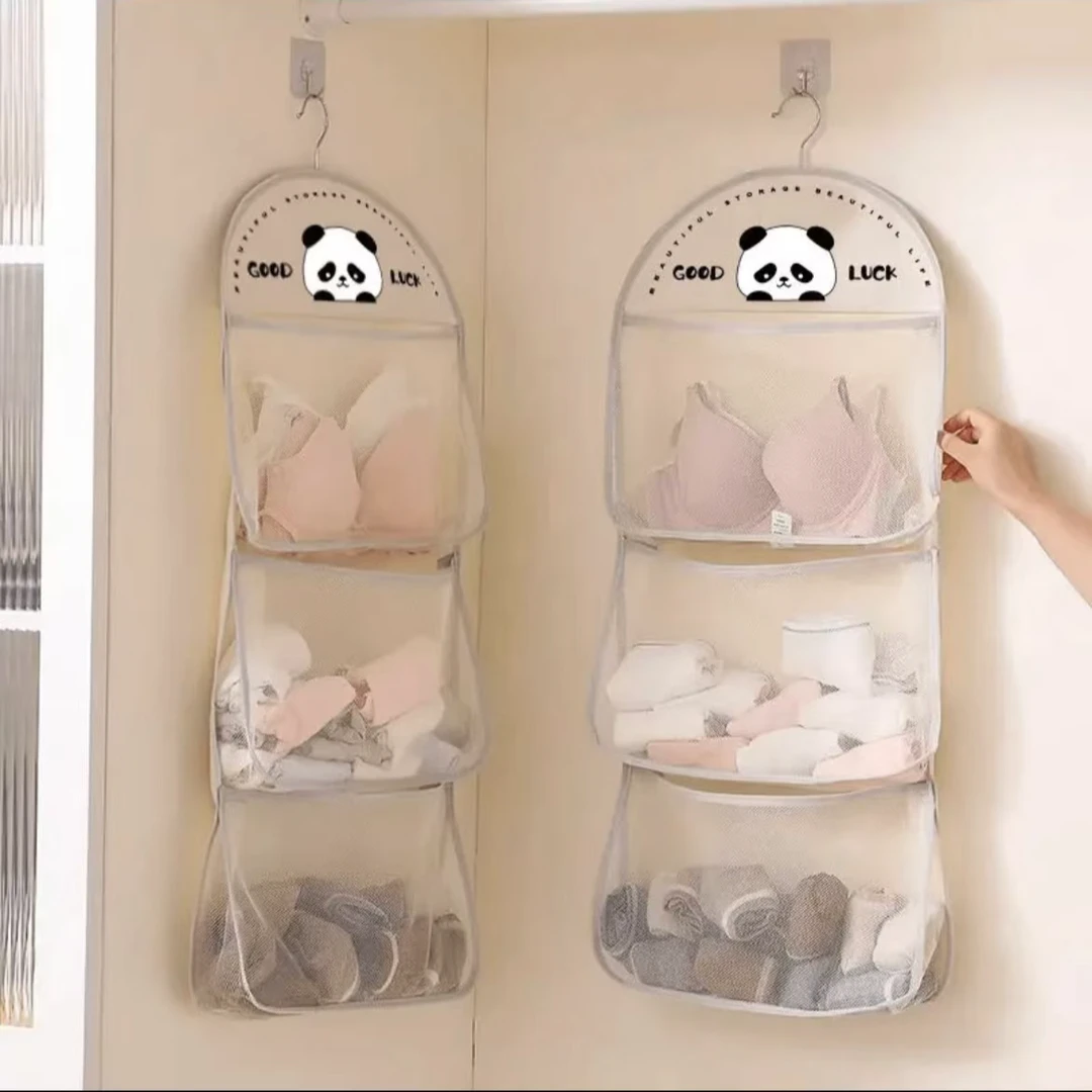 袜子收纳多层家用内衣内裤透明悬挂式网兜学生宿舍收纳袋神器